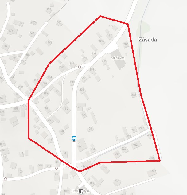 mapa uzavírky
