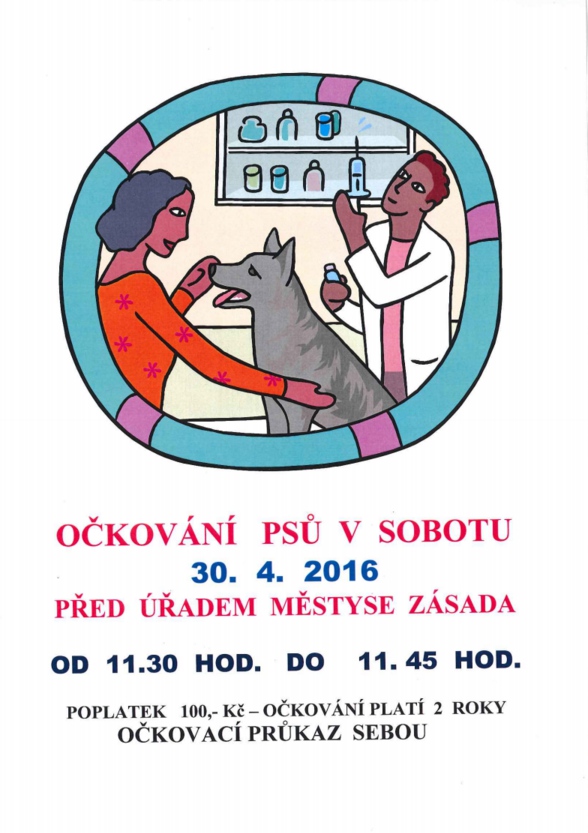 očkování psů, více informací na tel. 483385188