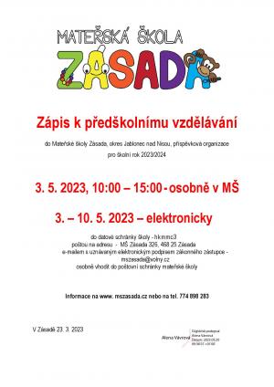 Záspi do mateřské školy 1