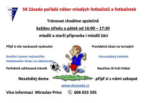SK Zásada pořádá nábor mladých fotbalistů a fotbalistek 1